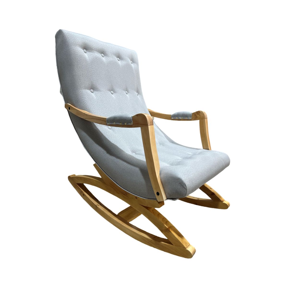 GENERICO - SILLA MECEDORA CON APOYA BRAZO GRIS LINO