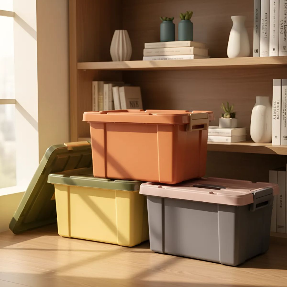 GENERICO - Caja Organizadora Plástica Con Tapa 15 Litros 38x22x28cm