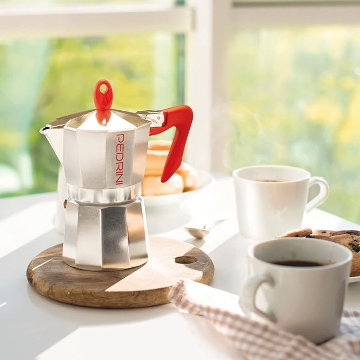 STERN - Cafetera Moka de aluminio pulido 6 tazas