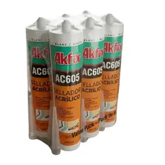 AKFIX - Masilla Acrilica Ac605 Sellador Grietas Pintable X6