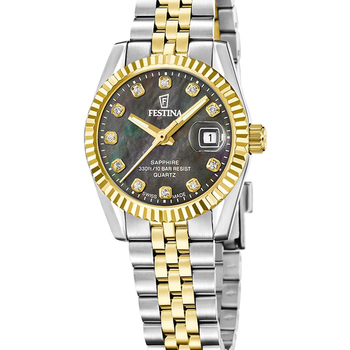 FESTINA SWISS - Reloj F20088/5 Festina Swiss Negro Mujer Acero Clasico