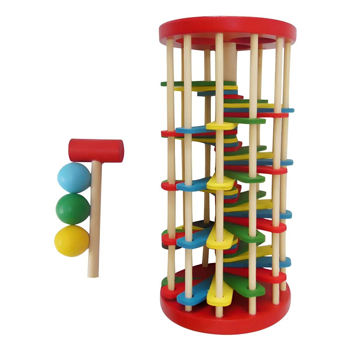 GENERICO - Torre Pista De Bolas Madera Juguete Sensorial Martillo Bebé