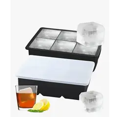 GENERICO - 2 Cubetas Hielo Cubetera Cubetas Silicona Cubeta C/tapa 6cav