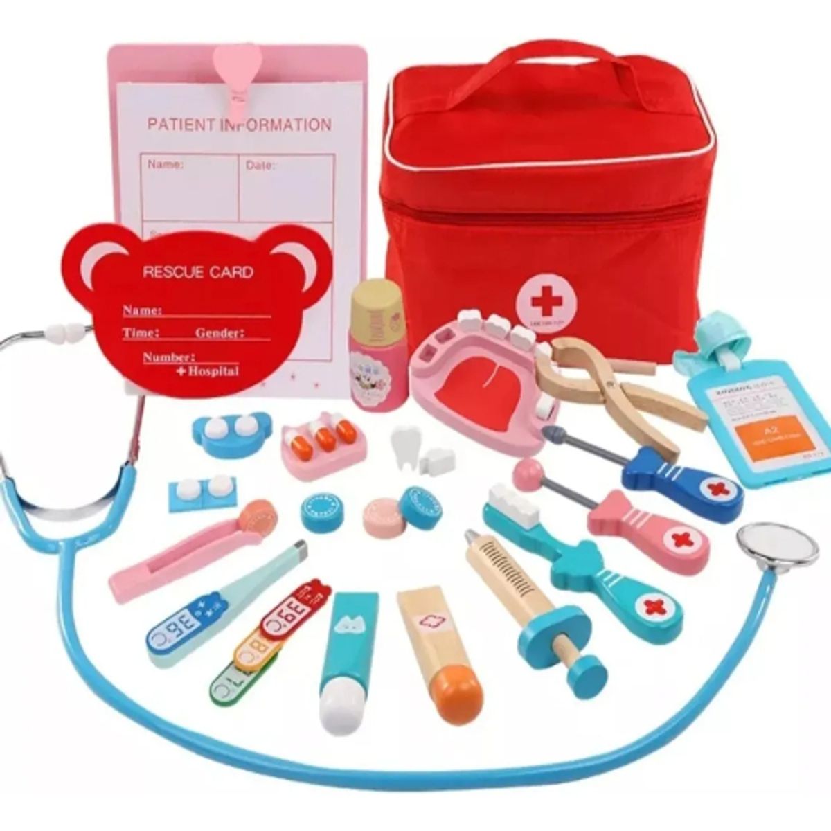 GENERICO - Set Juego De Roles Doctor- Dentista Juego Madera Niños