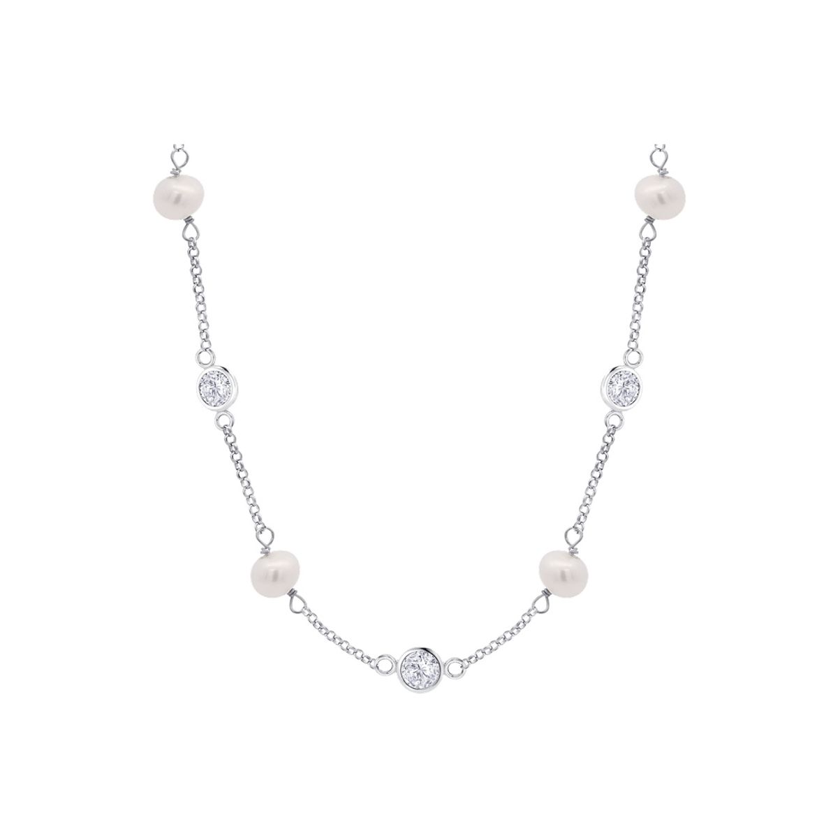 LOTUS SILVER - Collar LP3923-1/1 Lotus Silver Plateado Mujer Pearls