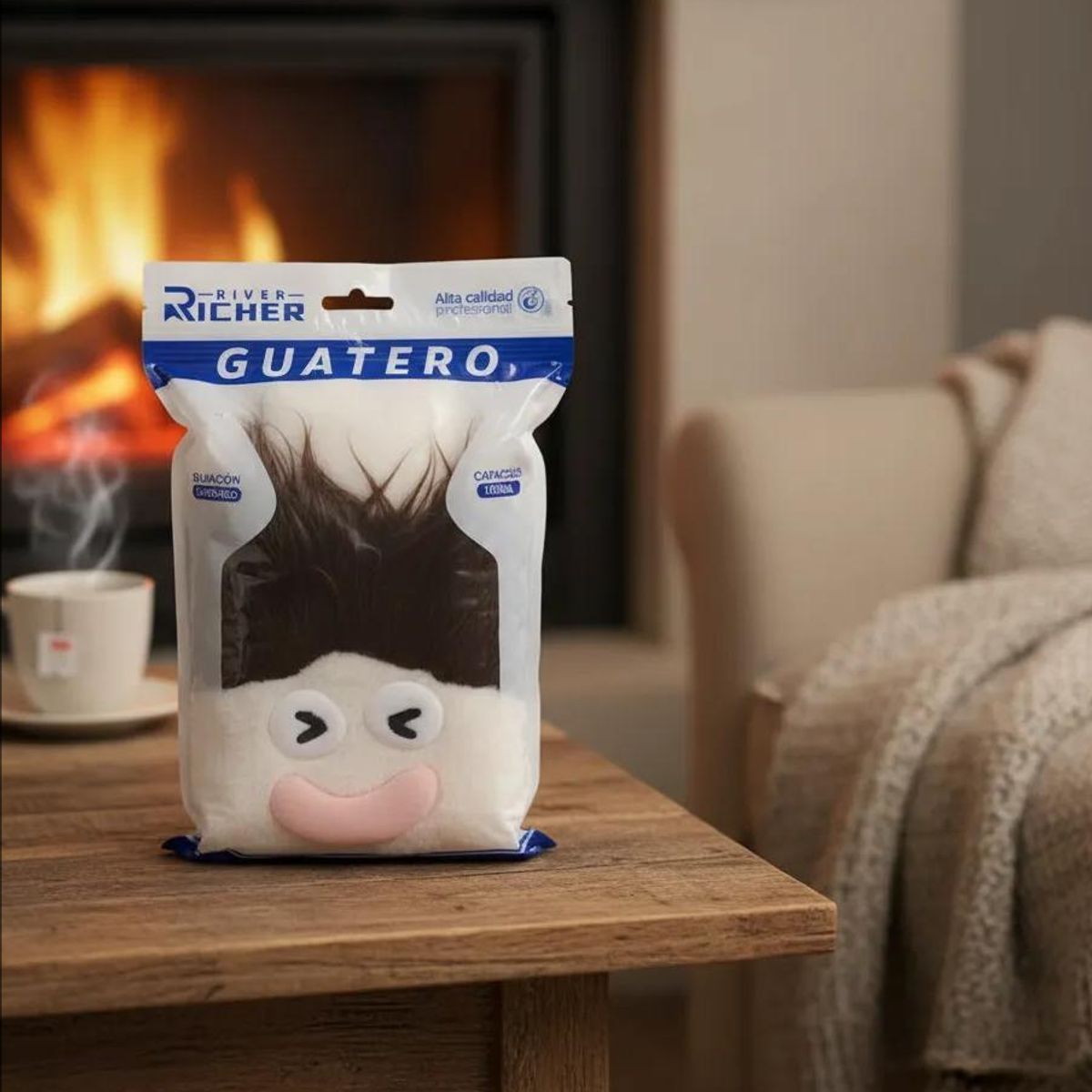 GENERICO - GUATERO 1000ML CON FUNDA DE PELUCHE CON OJITOS
