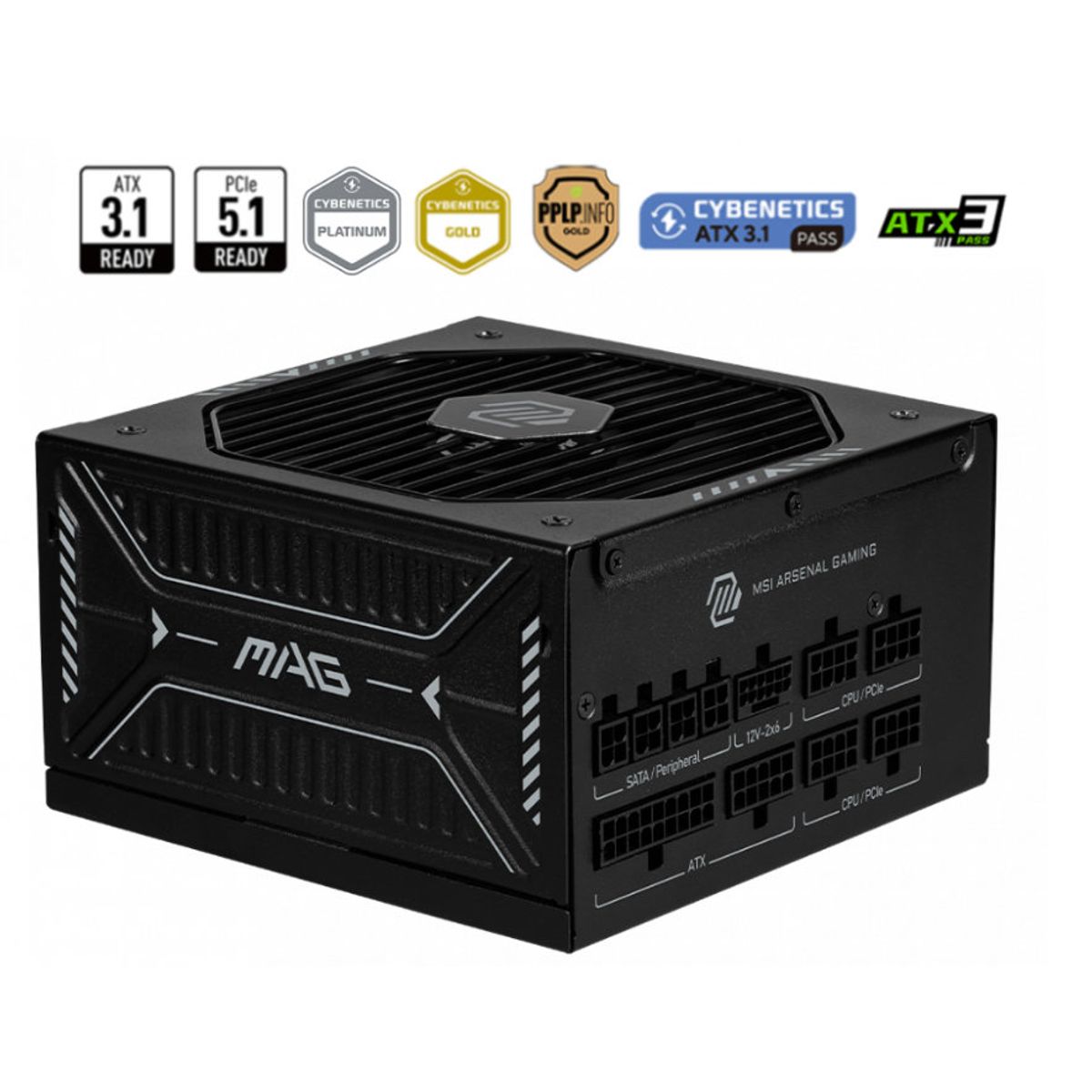 MSI - Fuente de Poder - MSI MAG A850GLS PCIE5 - 80Gold - Modular