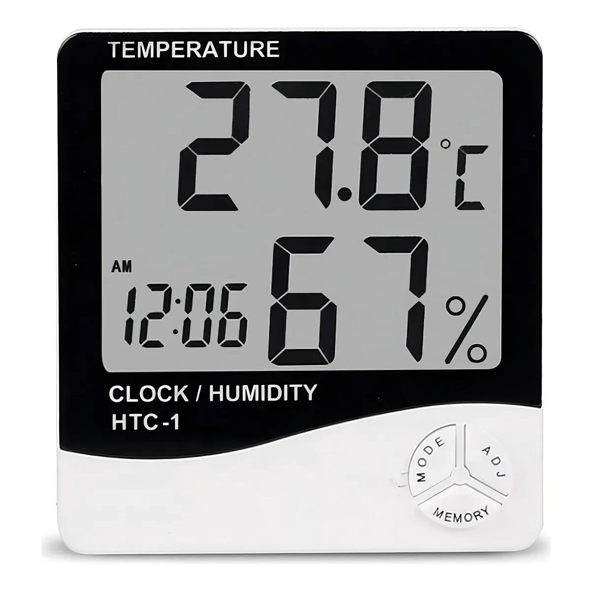 GENERICO - Termometro Ambiental Higrometro Digital Medidor De Temperatura Hidrometro Reloj Alarma Htc-1 BELUG