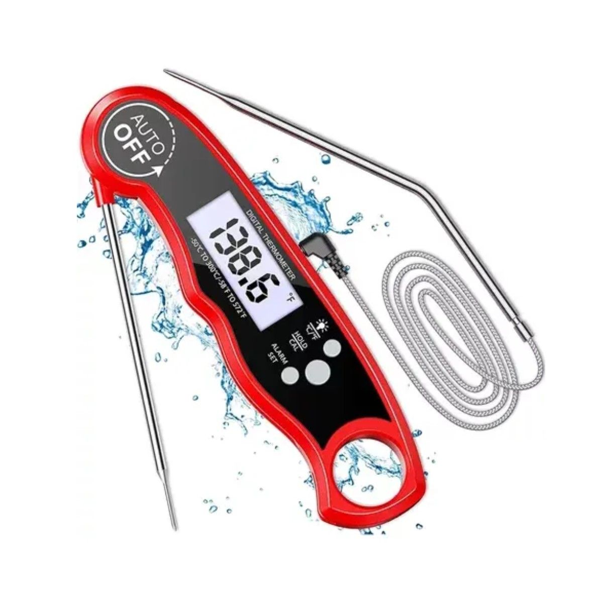 GENERICO - Termómetro Digital  Doble Sonda Para Carne Y Cocina BELUG