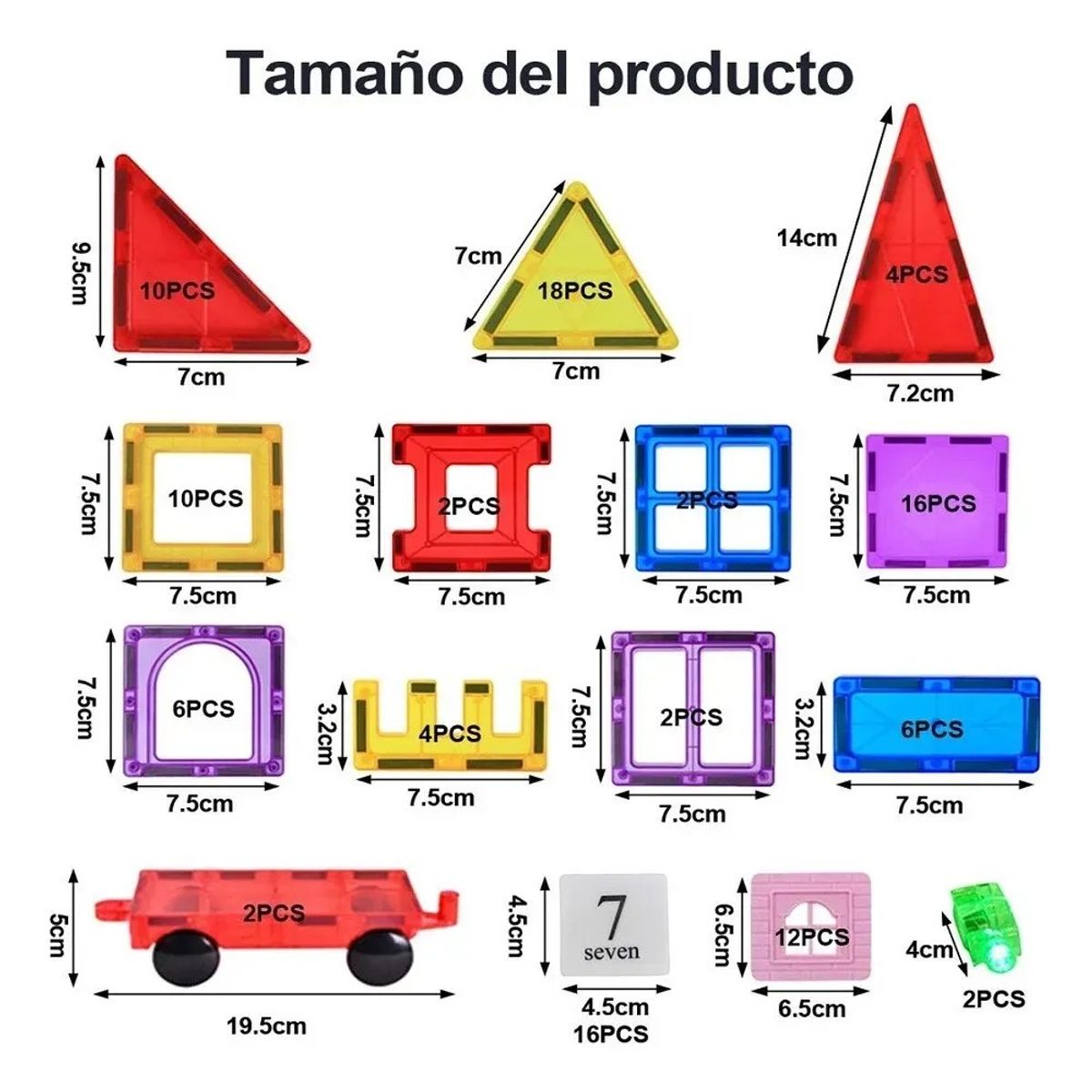 GENERICO - Set 112 Bloques Magnéticos Para Construir Formas Variadas 3D