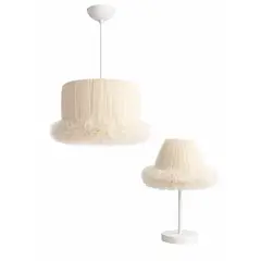 DECORACION CREATIVA - Set Lampara infantil- Linea Cisne Crema (Colgante y Velador)