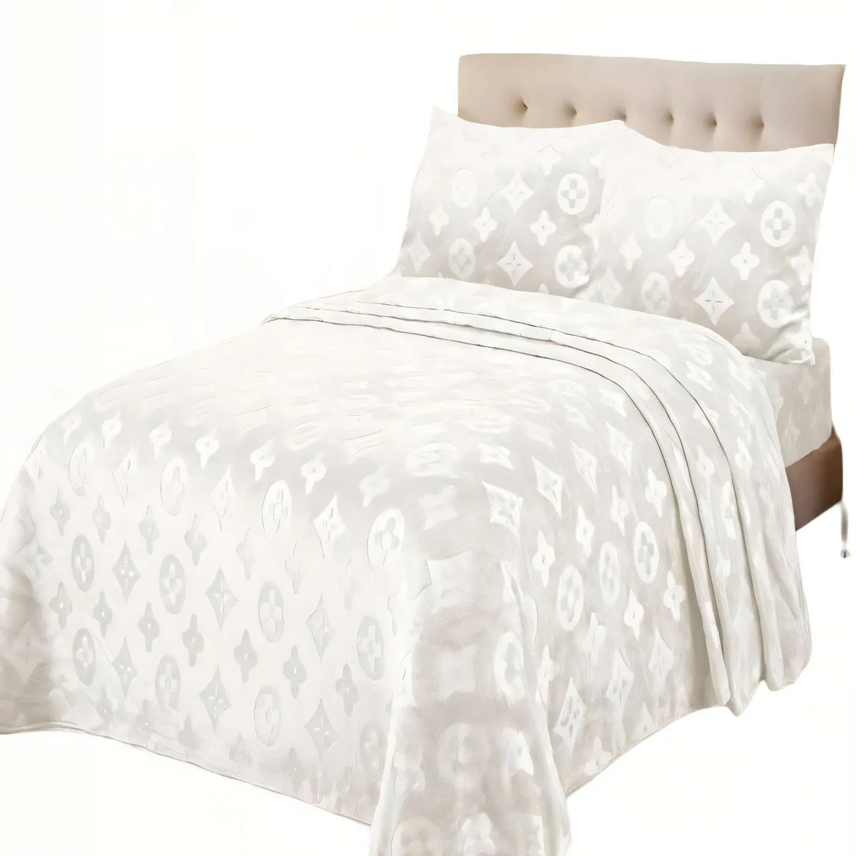 GENERICO - SET DE  SABANA POLAR PLUSH 2 PLAZAS COLOR BLANCO