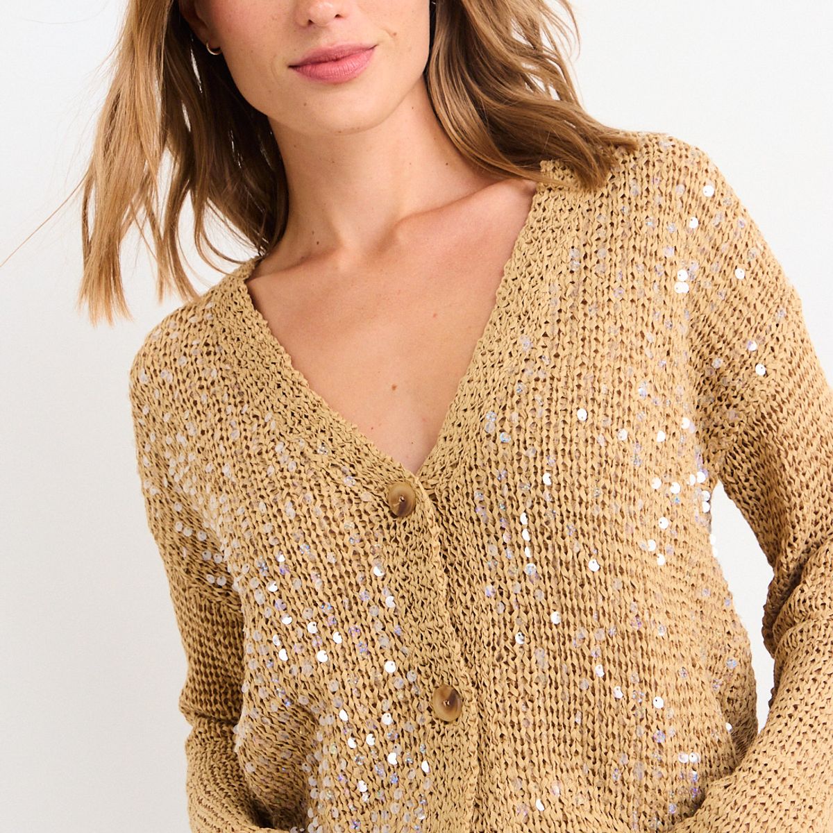 IO - Chaleco Fantasia Mujer Beige Io