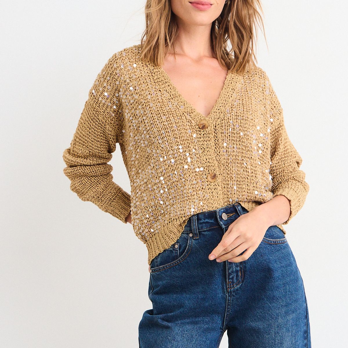 IO - Chaleco Fantasia Mujer Beige Io