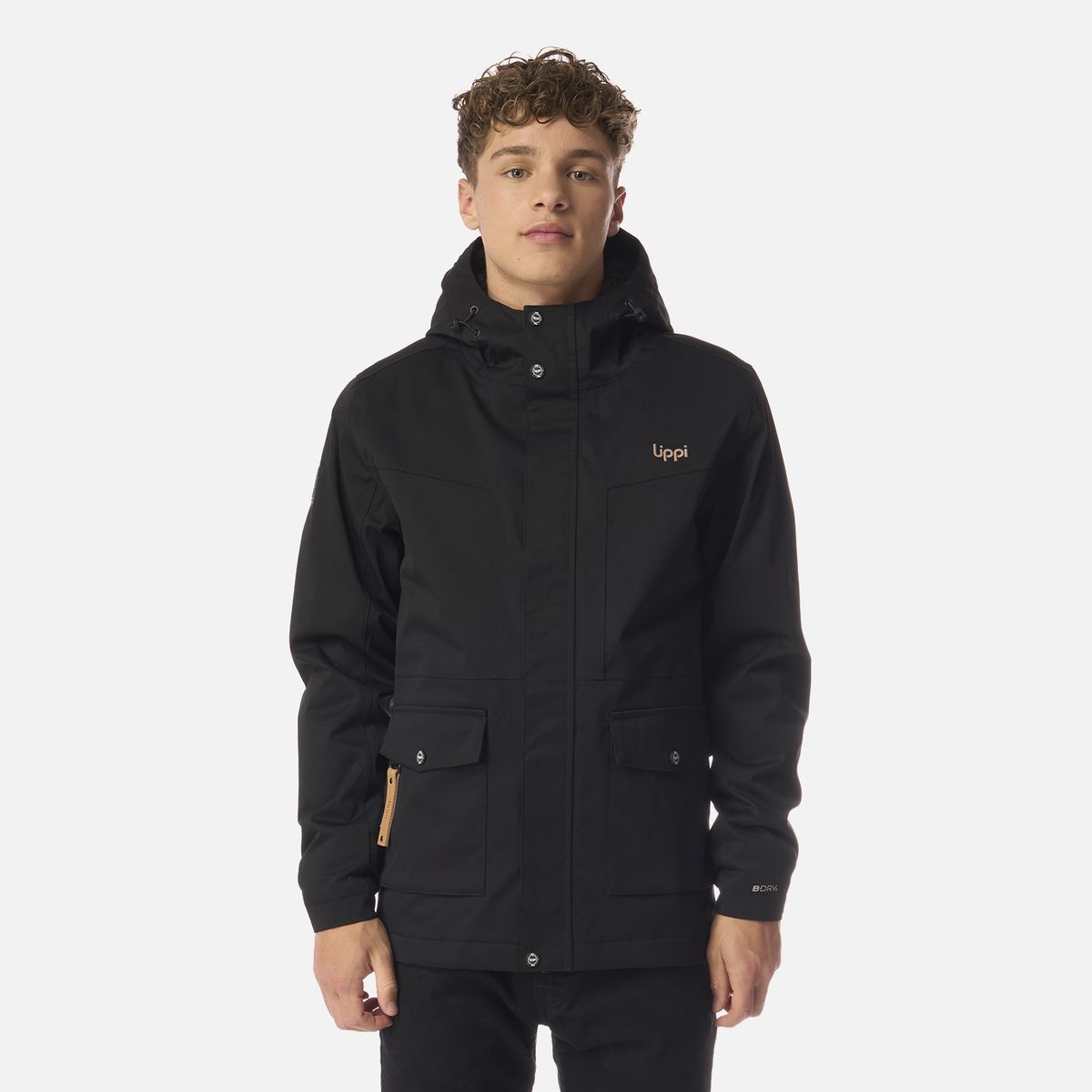 LIPPI - Chaqueta Teen Boy Roble B-Dry Hoody Jacket Negro Lippi
