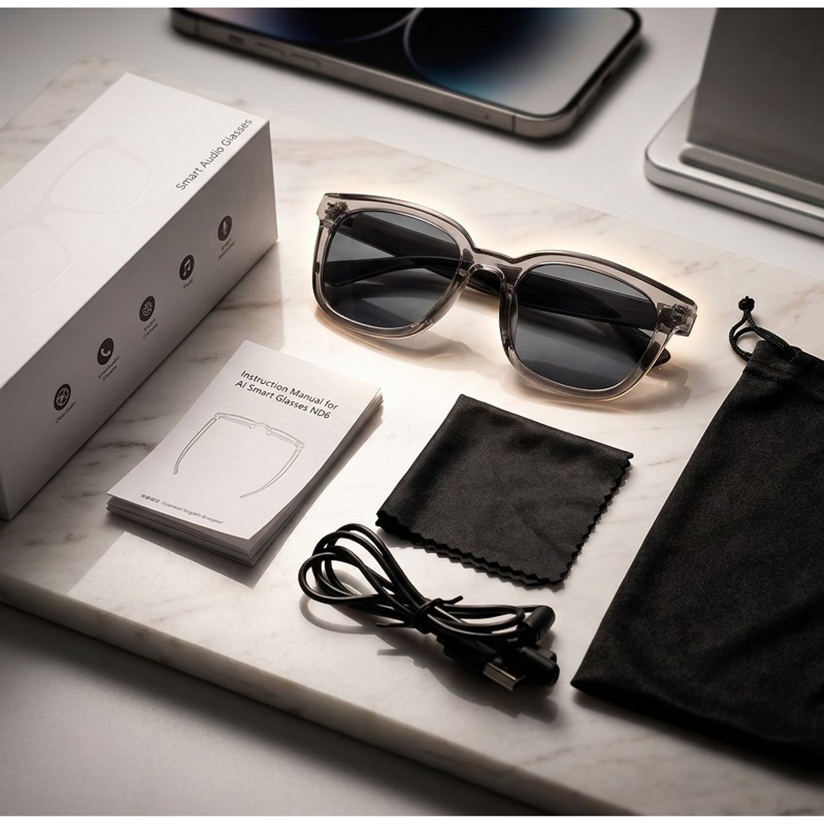 GENERICO - Lentes Inteligentes Bluetooth Audio Direccional, Llamadas HD y Control Táctil Gafas UV Ultralivianas