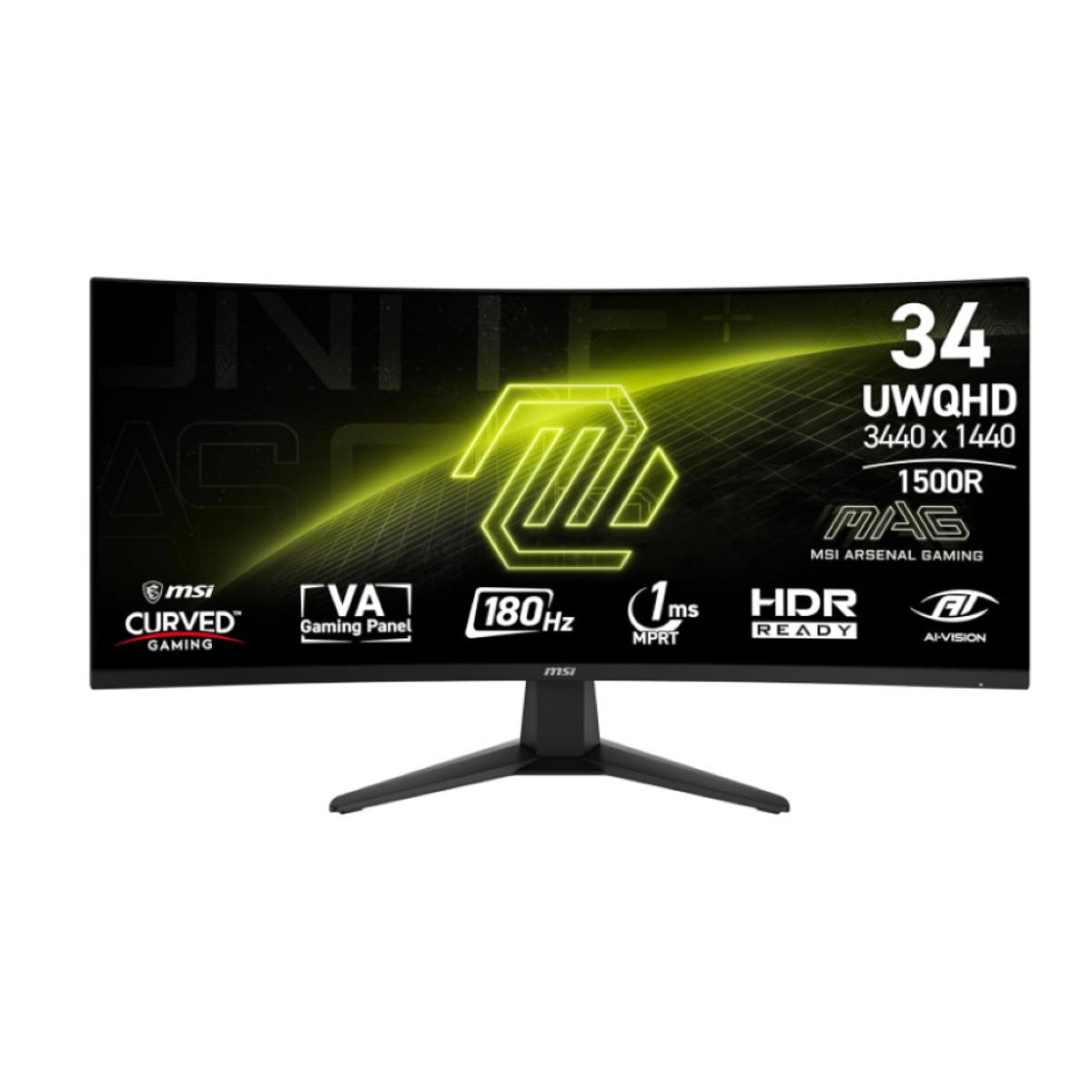 MSI - Monitor 34 Curvo - MSI MAG 346CQ - UWQHD - 1ms - 180Hz