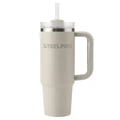 STEELPRO - Mug Termico C/Bombilla Gris Claro