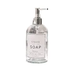 HOMEWELL - Dispensador de Jabón Vidrio Blanco 500ml