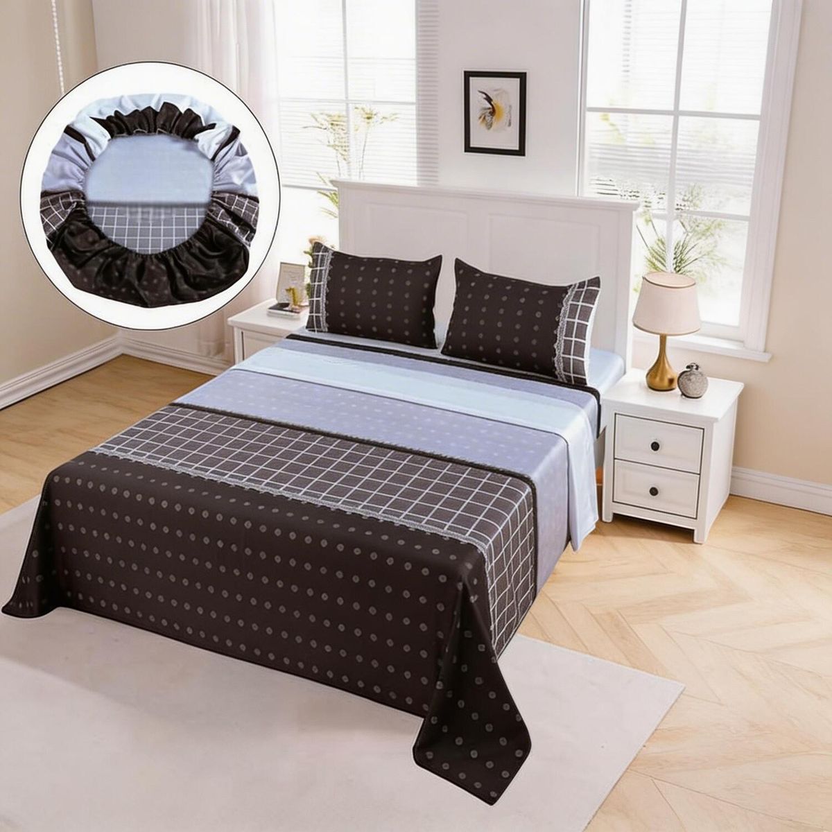 GENERICO - Juego De Sabanas Genericas King + 2 Fundas De Almohada - Multicolor - King