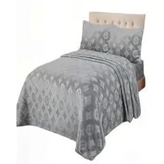 GENERICO - KIT DE SABANA POLAR PLUSH KING COLOR GRIS