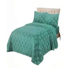 GENERICO - KIT DE SABANA POLAR PLUSH KING COLOR VERDE