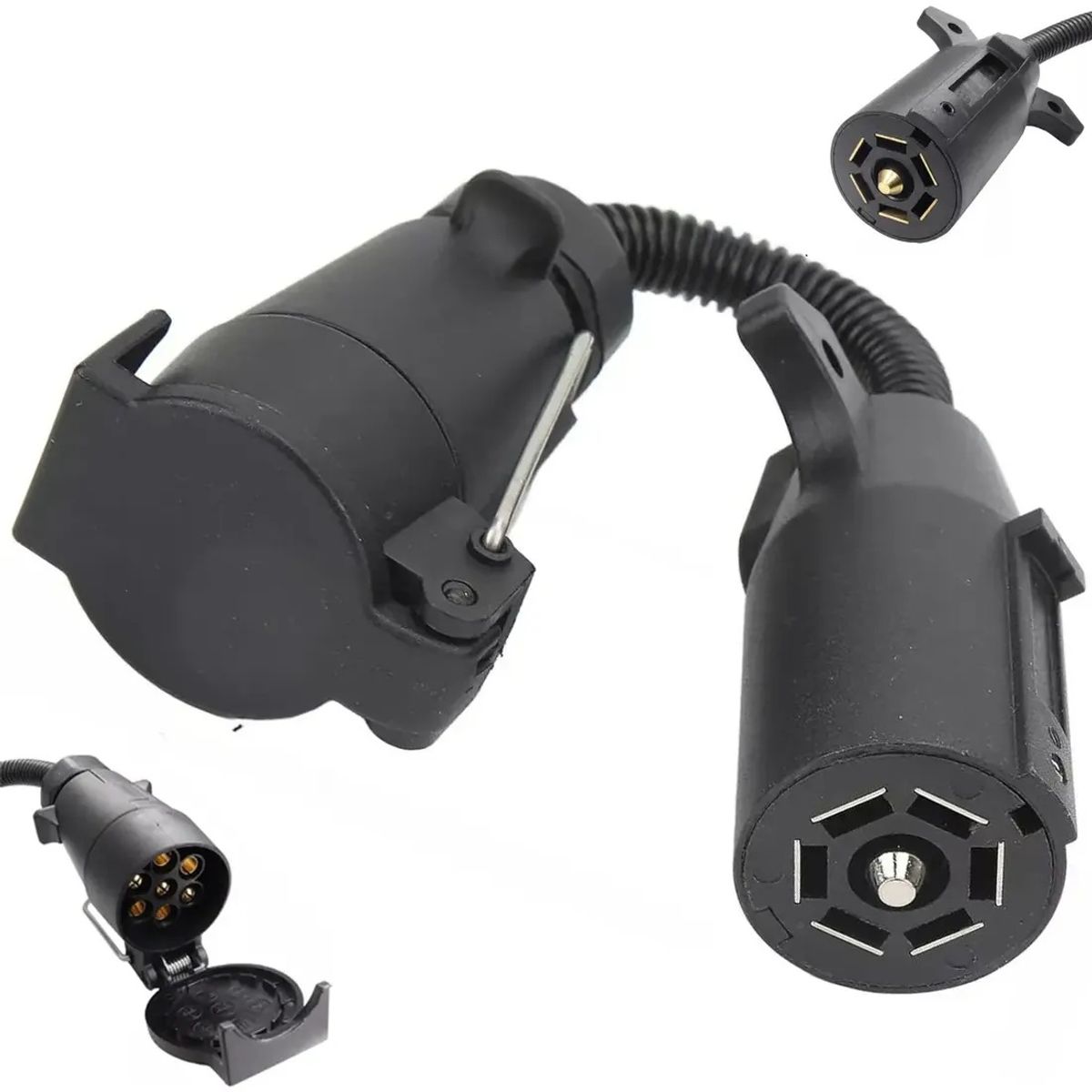 Adaptador Enchufe  Remolque 7 pines americano a  Europeo auto traile, marca GENERICO - Foto Principal