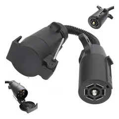 GENERICO - Adaptador Enchufe Remolque 7 pines americano a Europeo auto traile