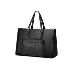 GENERICO - Bolsa tote térmica para mujer negro de cuero con compartimento para lunchbox