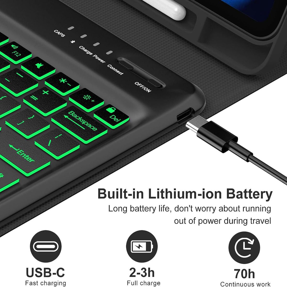 PUREPOWER - Funda Teclado De Touchpad Español Ñ Para Galaxy S10 Fe+13.1 pulgadas modeloSM-X620,SM-X626,SM-X626B