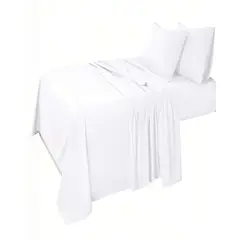 GENERICO - PACK DE SABANA 200 HILOS KING COLOR BLANCO