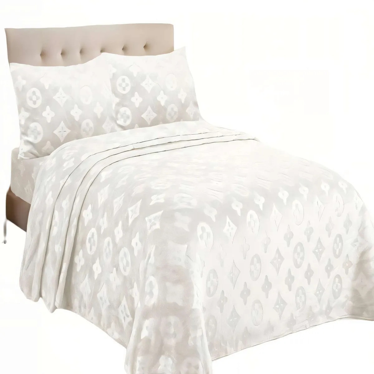 GENERICO - PACK DE SABANA POLAR PLUSH 2 PLAZAS COLOR BLANCO