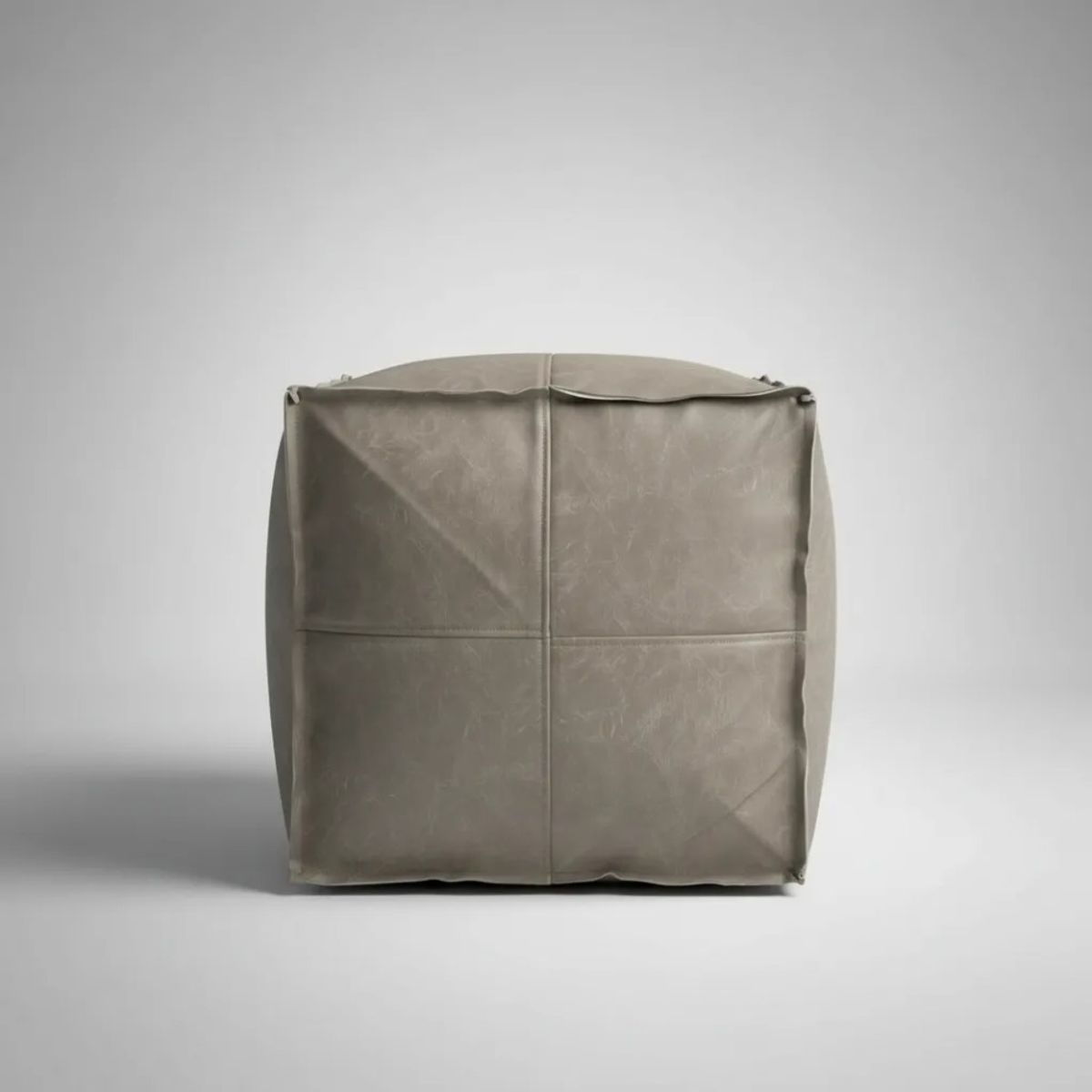 TODOHOGAR SANTIAGO DE CHILE - Pouf Cuadrado de Ecocuero 45x45 cm  Asiento Decorativo Moderno para Living, Dormitorio o Sala