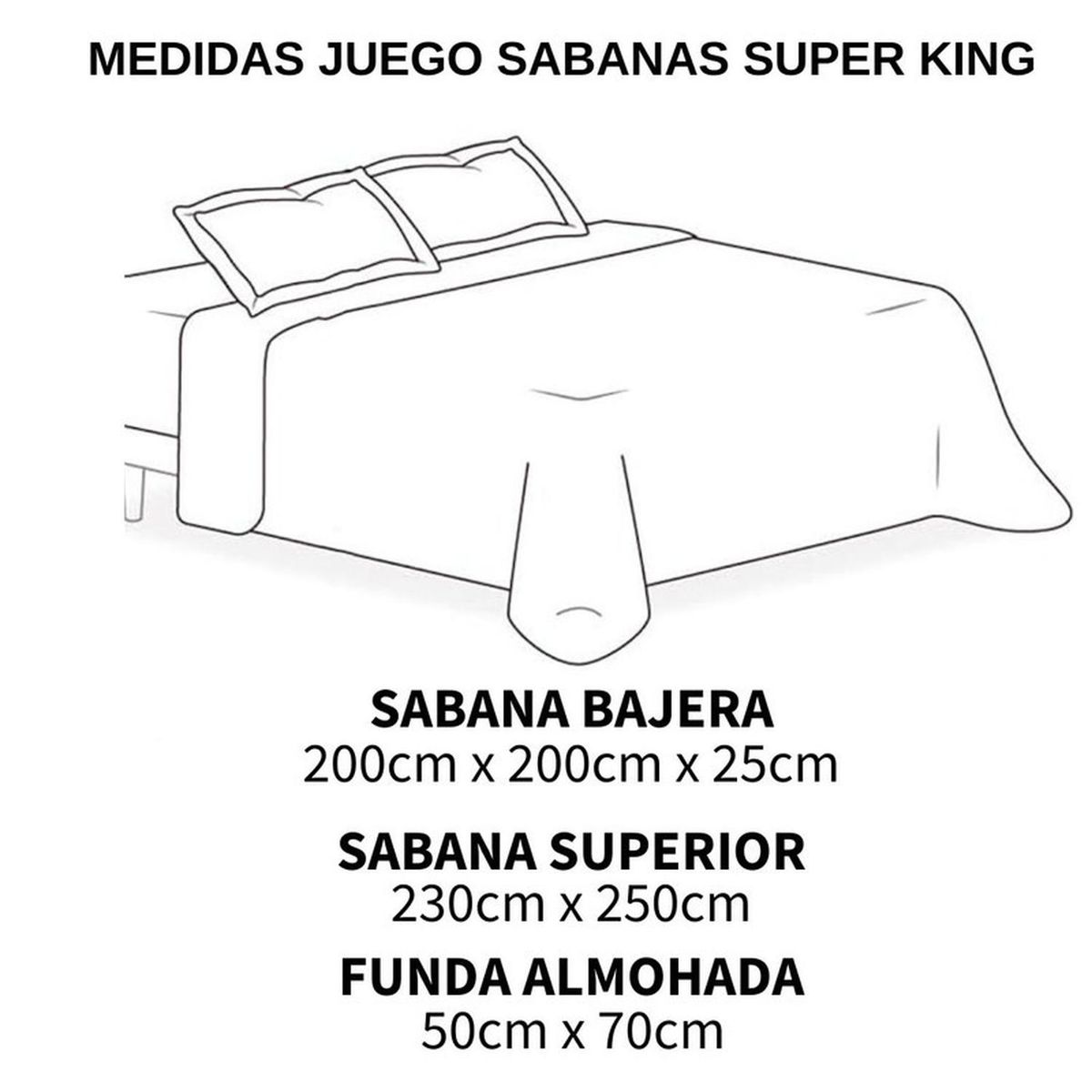 GENERICO - Juego De Sabanas Genericas Super King + 2 Fundas De Almohada - Multicolor - Super King