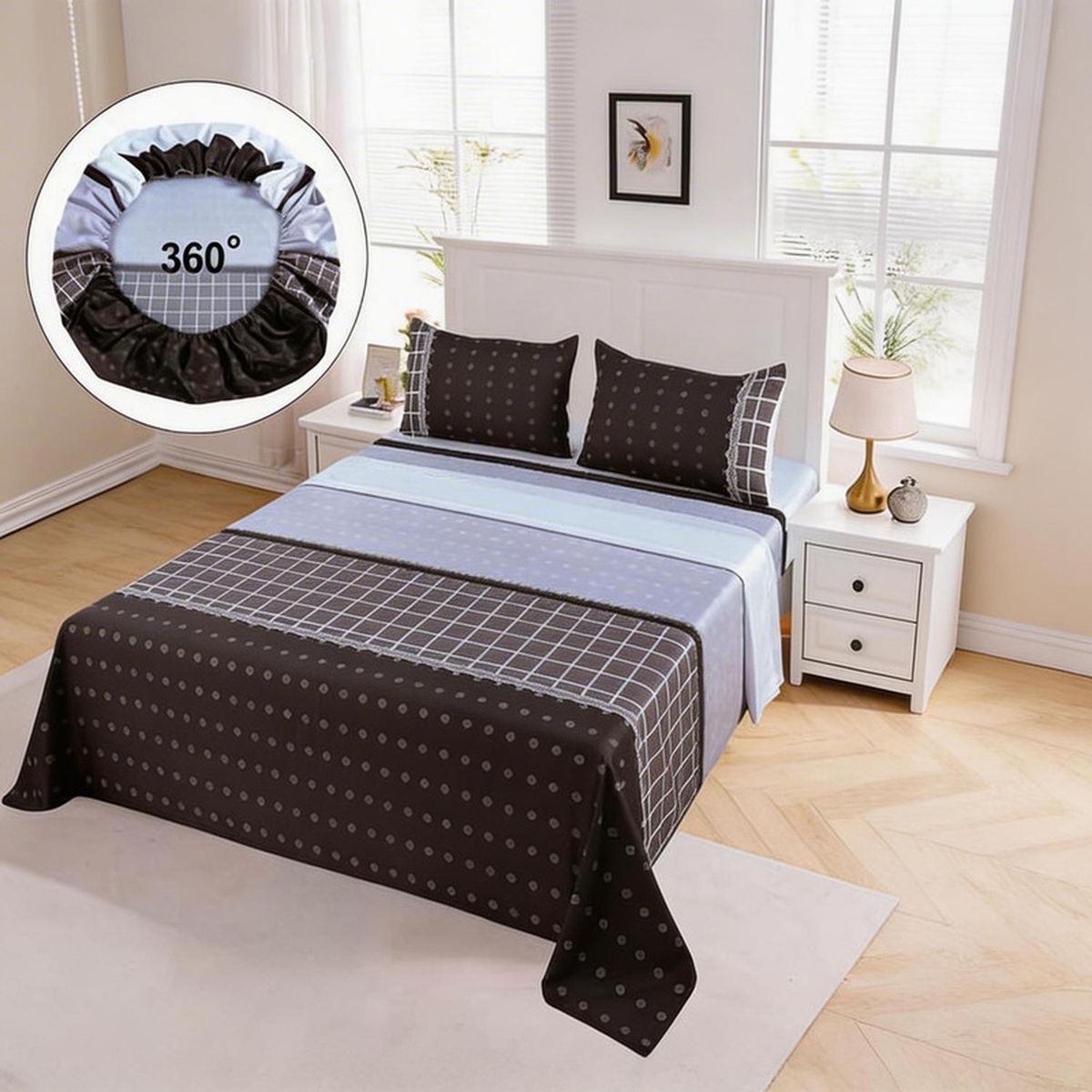 GENERICO - Juego De Sabanas Genericas King + 2 Fundas De Almohada - Multicolor - King