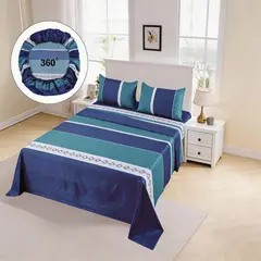 GENERICO - Juego De Sabanas Genericas De 2 Plazas + 2 Fundas De Almohada - Multicolor - 2 Plazas