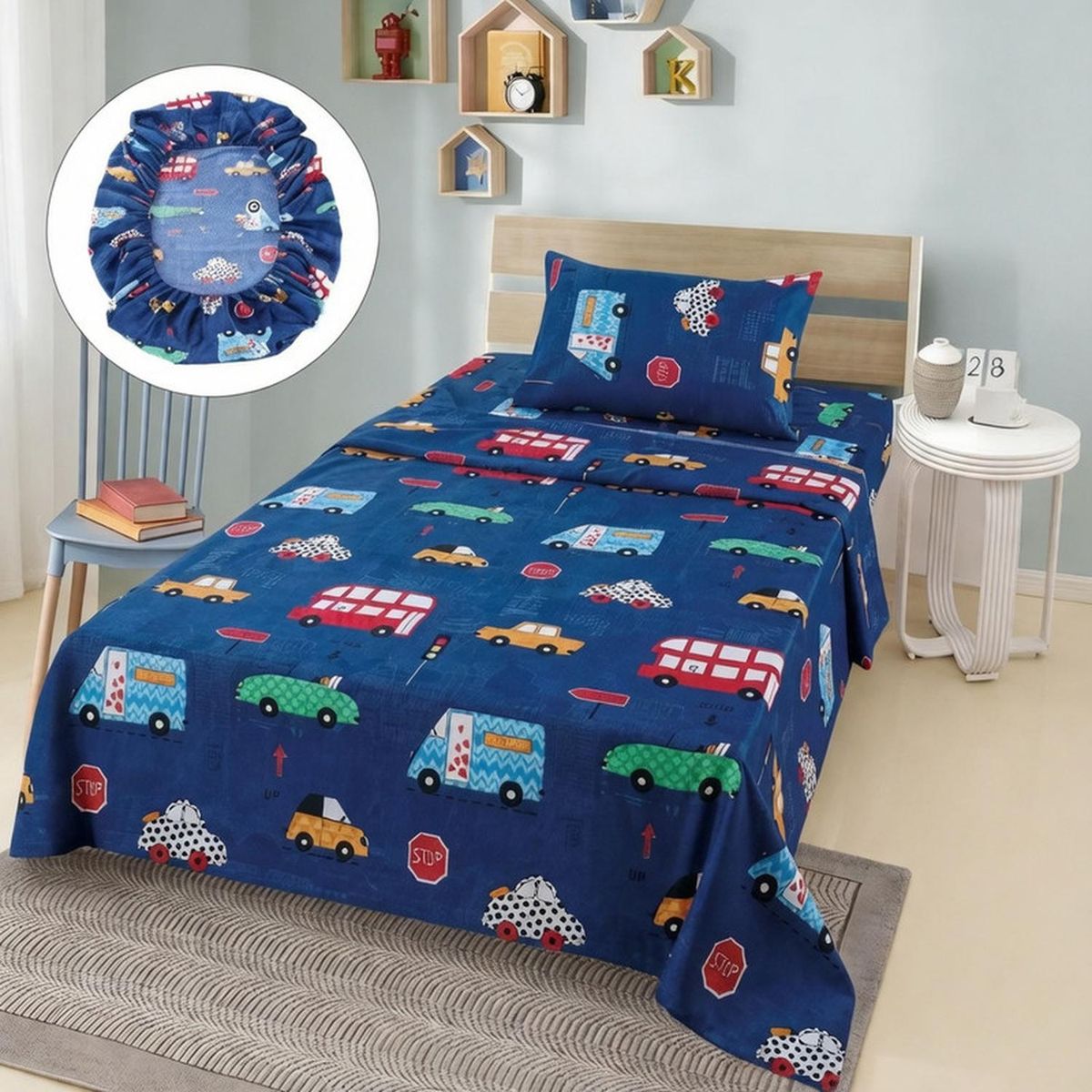 GENERICO - Juego De Sabanas Genericas De 1 Plaza + 1 Funda De Almohada - Multicolor - 1 Plaza