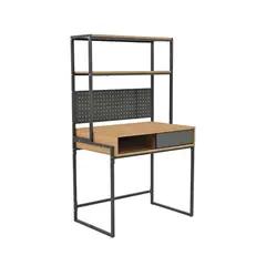 RELAN - Escritorio Desk 26 2 en 1 con Estantería Estilo Industrial