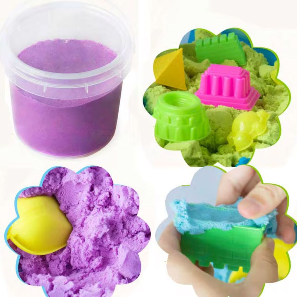 GENERICO - Arena Kinética 500g Con Moldes Juego Sensorial Niños