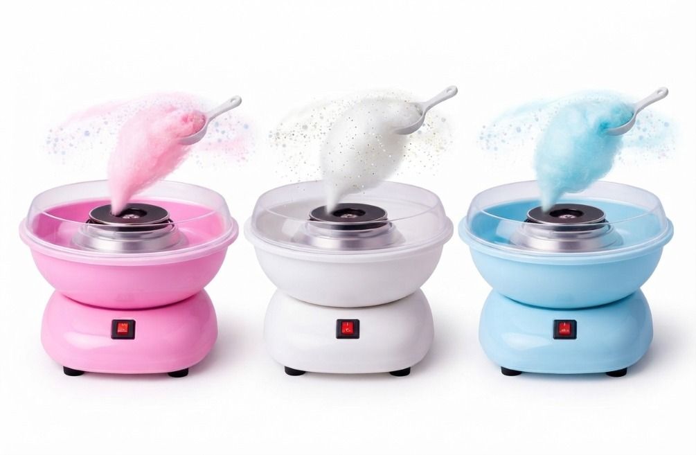 GENERICO Máquina Algodón de Azúcar Eléctrica Casa Fiestas Infantiles Rosa + 6 Conos