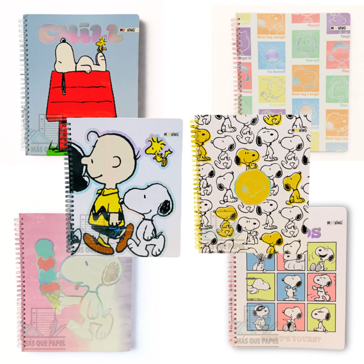 MOOVING - Cuaderno Universitario Snoopy 100hjs 7mm MOOVING