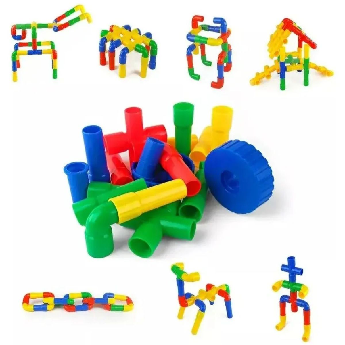 GENERICO - Set Tubos Construcción Didáctico Preescolar