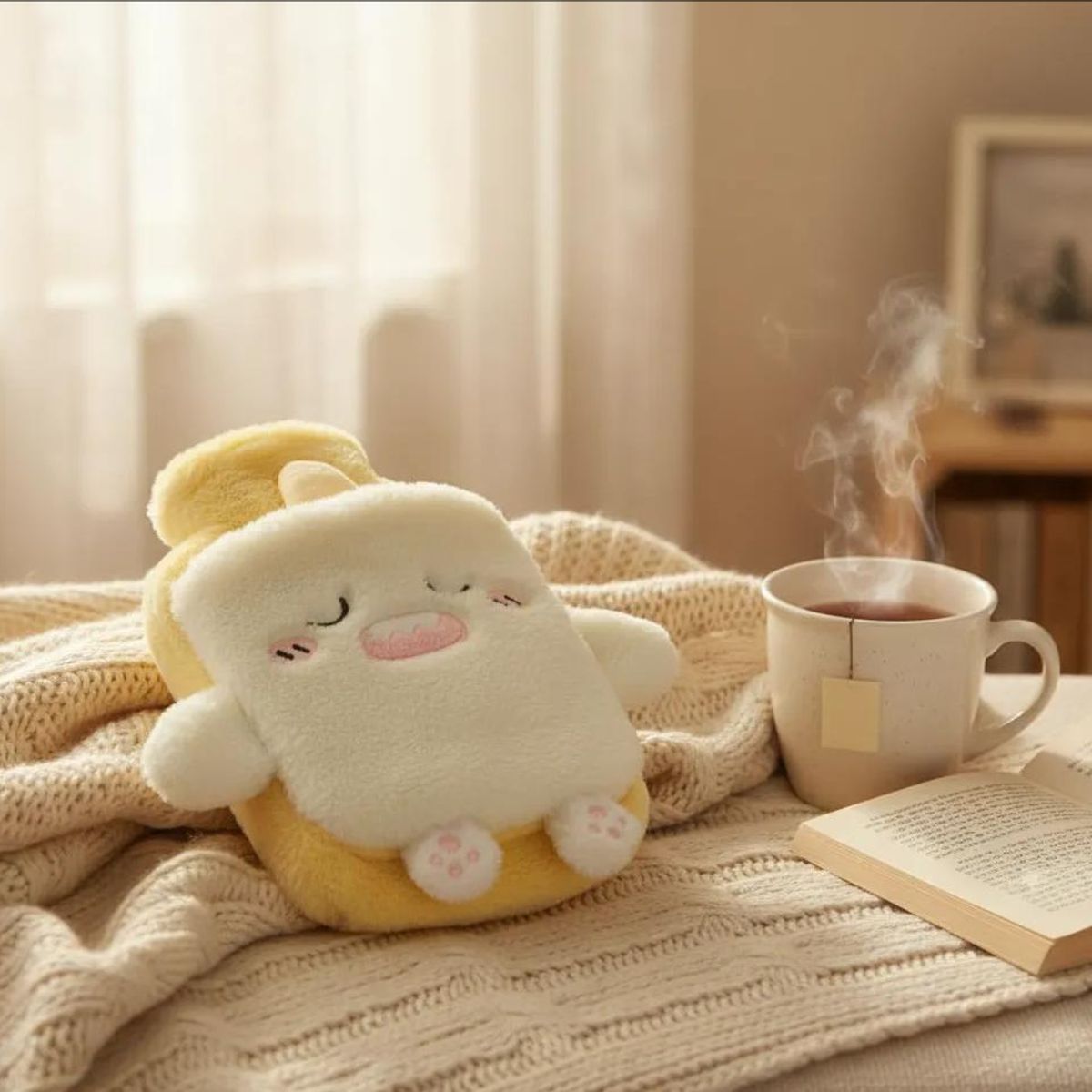 GENERICO - GUATERO FORRADO 1000 ML DISEÑO KAWAII PELUCHE