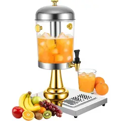 PASTELERIUSCL - Dispensador De Bebidas Transparente Máquina Expendedora 8l Plateado Con Dorado