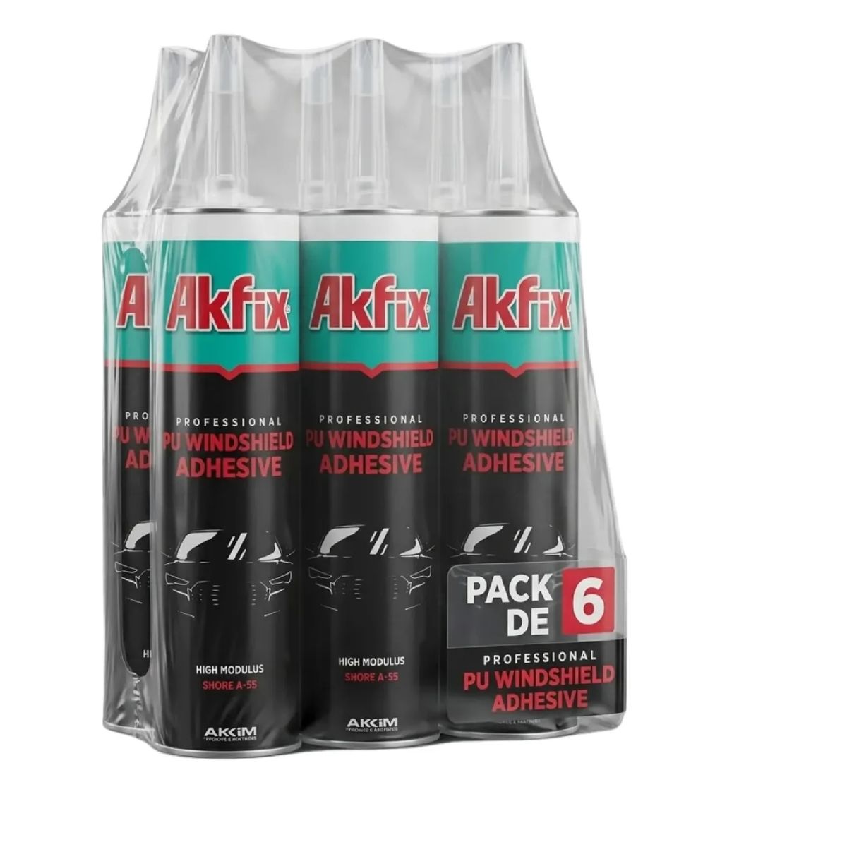 AKFIX - Adhesivo Poliuretano Parabrisas Akfix Pegado Directo Prof X6