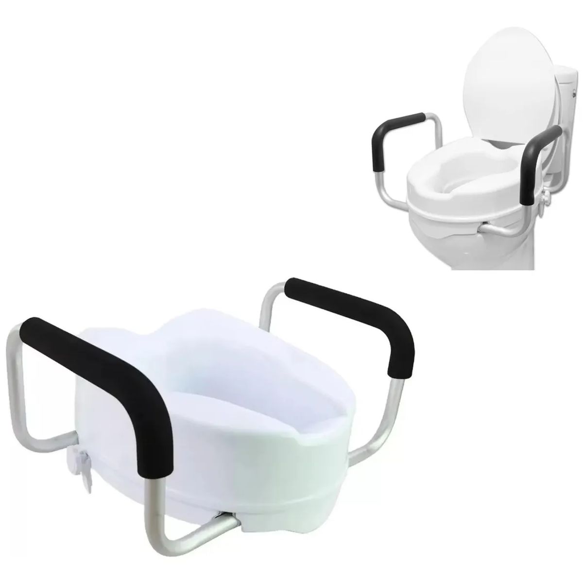 GENERICO - Asiento Wc Elevador 10cm Con Apoya Brazos