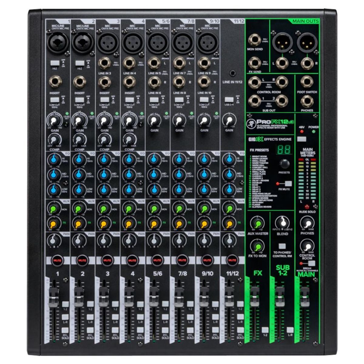 MACKIE - Mixer Analogo 12 canales Mackie PROFX12 V3