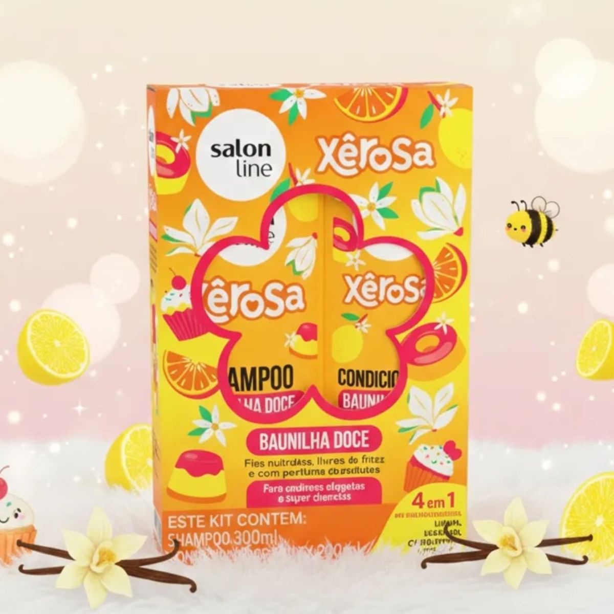 SALON LINE - KIT SHAMPOO Y ACOND VAINILA DULCE SALON LINE 500ML NUTRICIÓN AROMÁTICA GOURMAND Y SISTEMA MULTY 4EN1