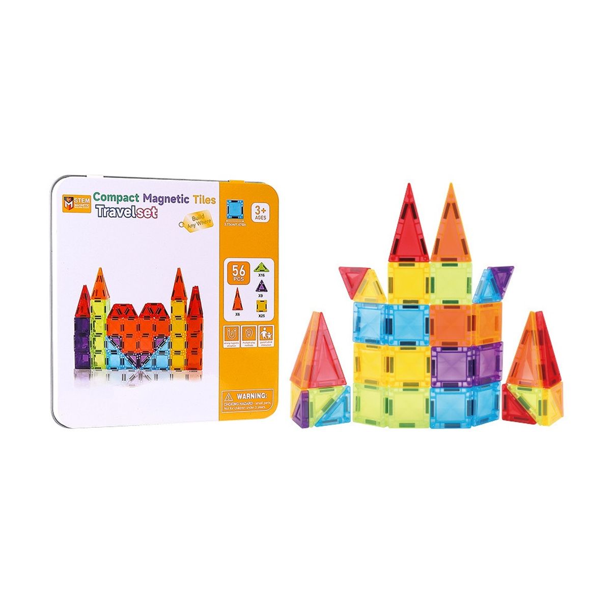 MAGNETIC TILES - Set Magnetic Tiles Portable Mini 36 Piezas Viajes Niños 56
