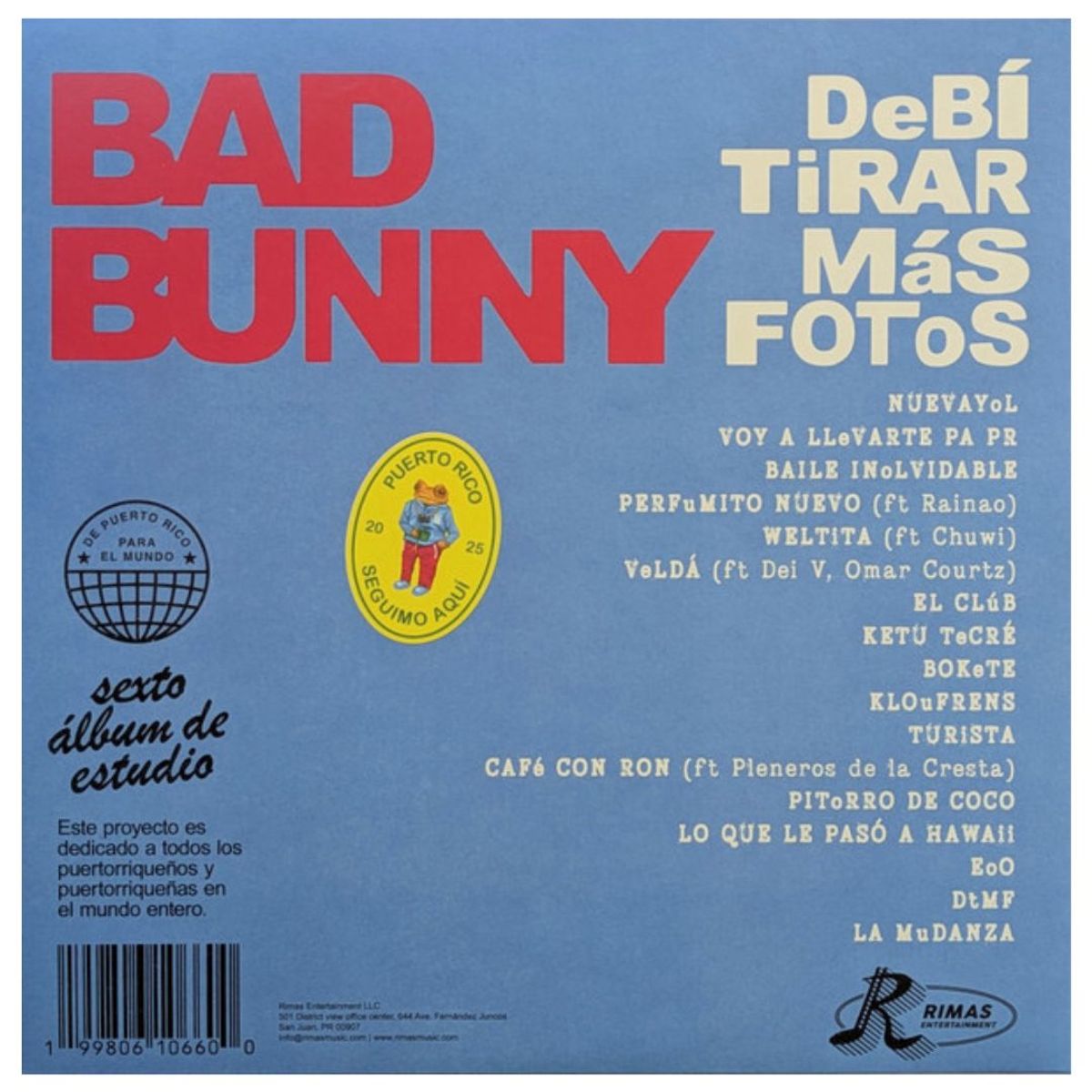 GENERICO - BAD BUNNY - DEBI TIRAR MAS FOTOS (2LP) / VINILO